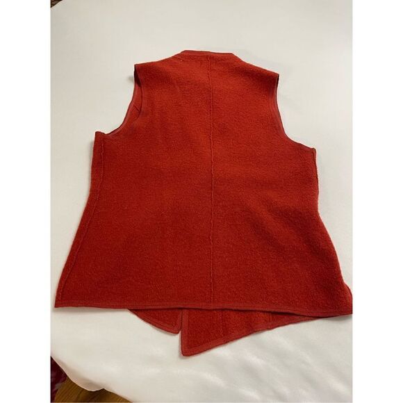 NTCO Nomadic Traders Burnt Orange Wool Lagenlook Vest Size Large - Picture 7 of 9